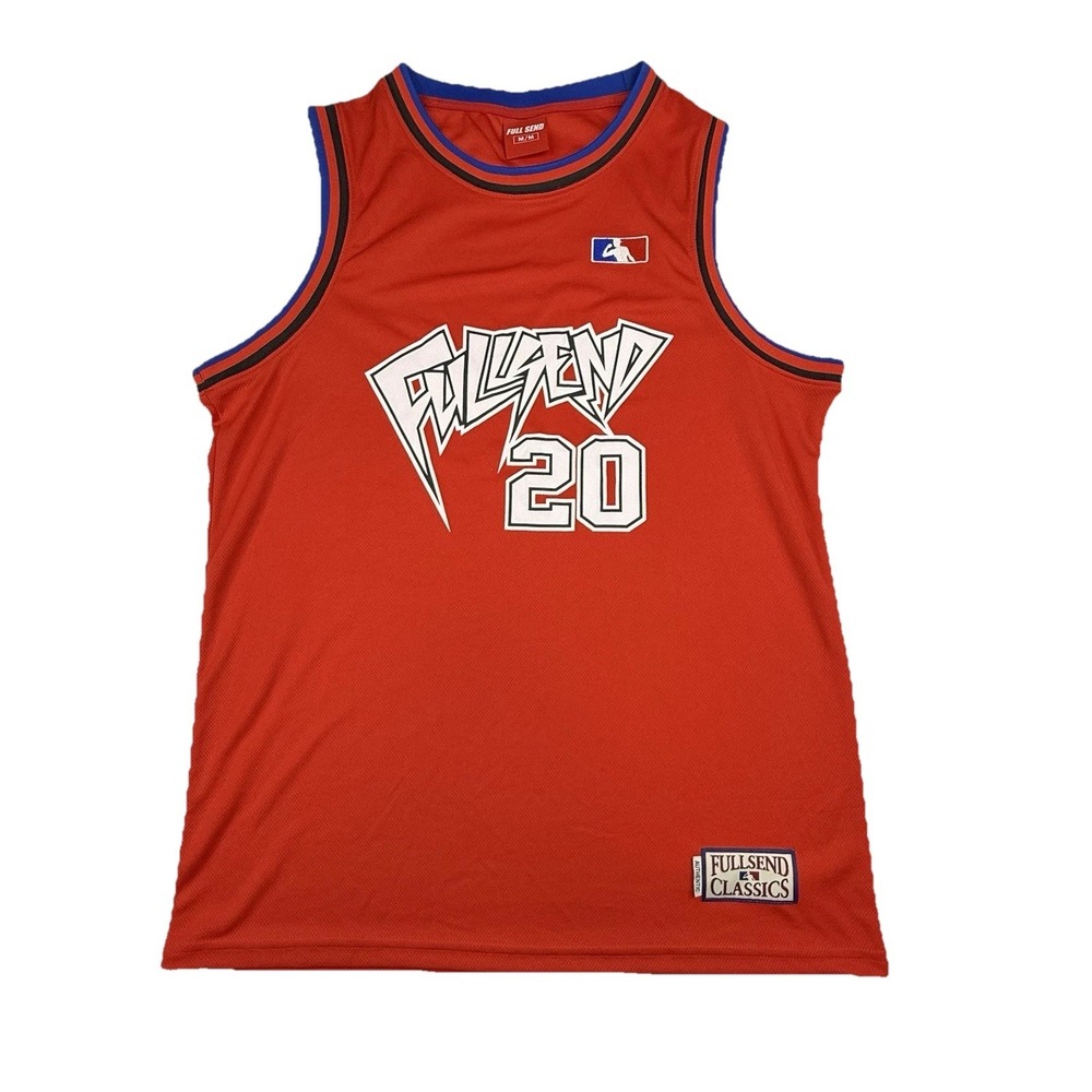 Full Send Classics Authentic Basketball Jersey Red Blue Mens Medium #20
